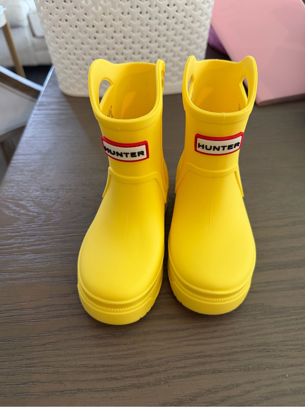 Hunter Kids Bright Yellow Waterproof Rain Boots